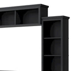 Mobile Soggiorno da Parete con Consolle TV, Elementi Verticali e Ponte per TV Fino a 70"