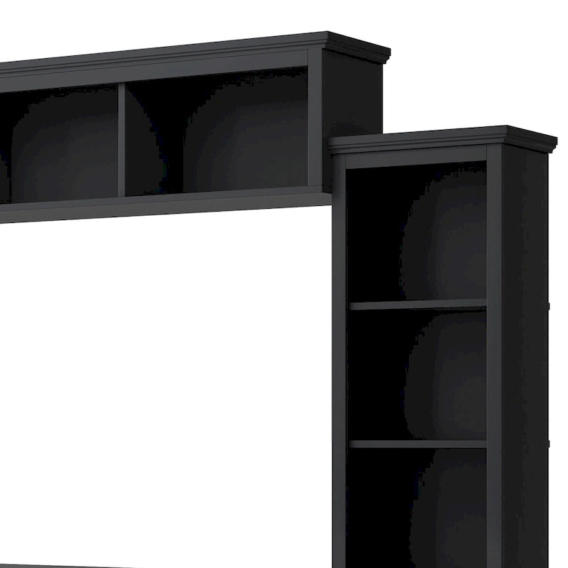 Mobile Soggiorno da Parete con Consolle TV, Elementi Verticali e Ponte per TV Fino a 70"