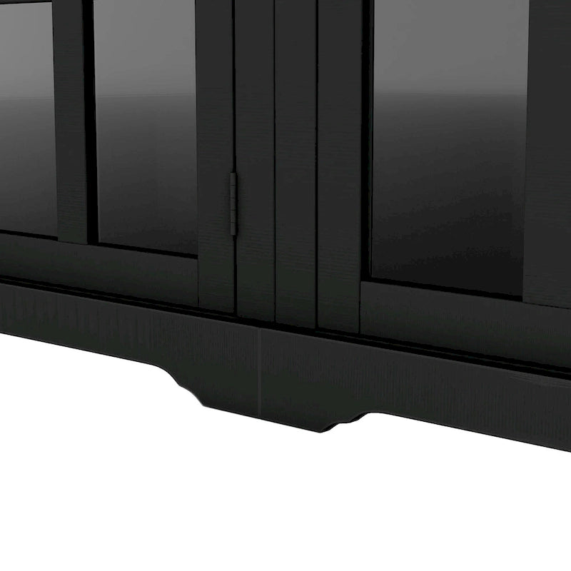 Mobile Soggiorno da Parete con Consolle TV, Elementi Verticali e Ponte per TV Fino a 70"