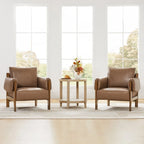 Poltrona di design moderno imbottita con gambe in legno