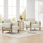 Poltrona di design moderno imbottita con gambe in legno