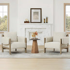 Poltrona di design moderno imbottita con gambe in legno