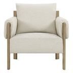 Poltrona di design moderno imbottita con gambe in legno