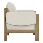 Poltrona di design moderno imbottita con gambe in legno