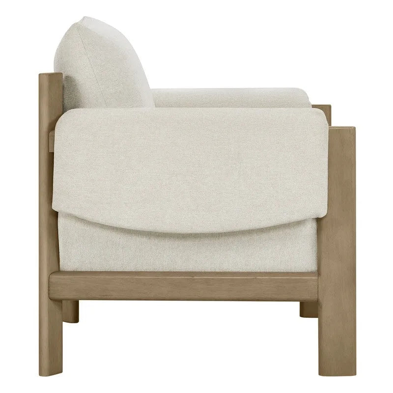Poltrona di design moderno imbottita con gambe in legno