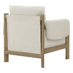 Poltrona di design moderno imbottita con gambe in legno