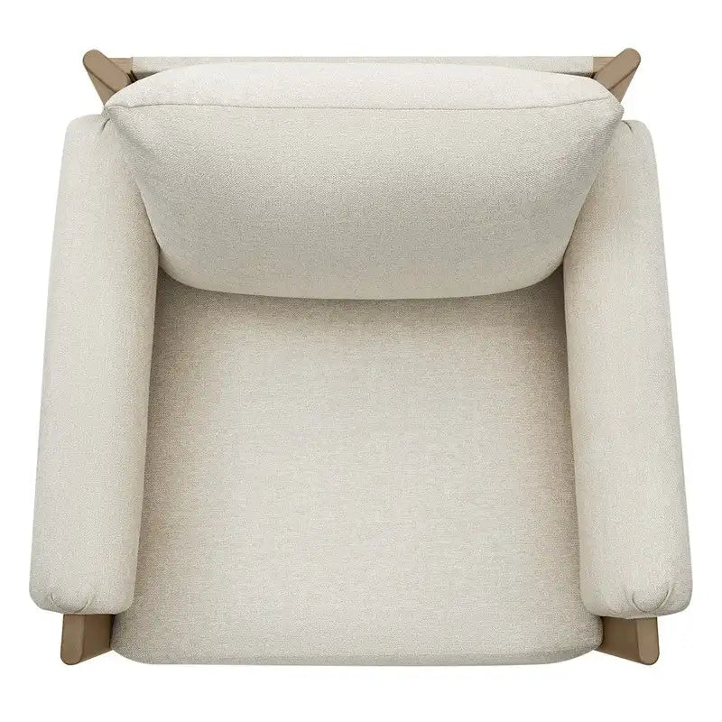 Poltrona di design moderno imbottita con gambe in legno