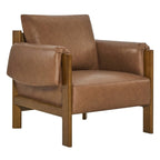 Poltrona di design moderno imbottita con gambe in legno