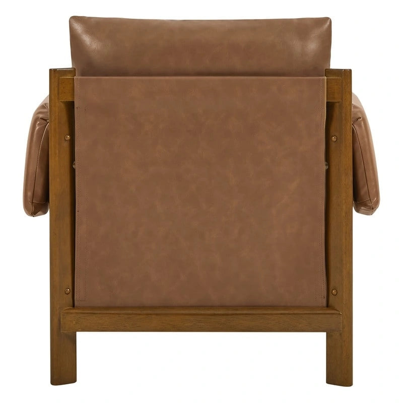 Poltrona di design moderno imbottita con gambe in legno