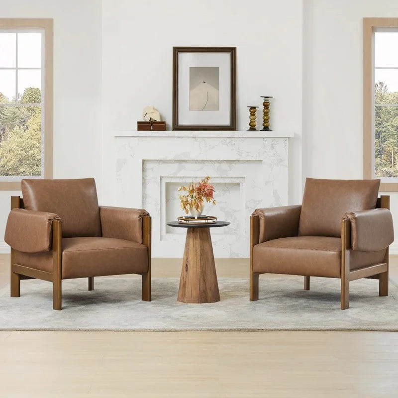 Poltrona di design moderno imbottita con gambe in legno