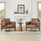 Poltrona di design moderno imbottita con gambe in legno