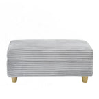 Poltrona singola con braccioli portaoggetti e pouf, 145 cm
