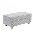 Poltrona singola con braccioli portaoggetti e pouf, 145 cm