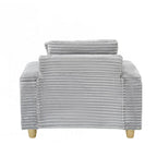 Poltrona singola con braccioli portaoggetti e pouf, 145 cm