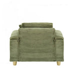 Poltrona singola con braccioli portaoggetti e pouf, 145 cm