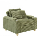 Poltrona singola con braccioli portaoggetti e pouf, 145 cm