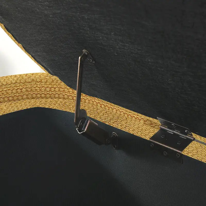 Panca contenitore imbottita con tessuto in lino e cuscino in schiuma