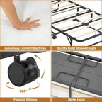 Lettino Pieghevole Portatile con Materasso in Memory Foam e Ruote