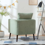 Poltrona a botte con gambe in legno e cuscino lombare