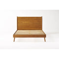 Letto matrimoniale king-size con piattaforma in legno di acacia con gambe oblique