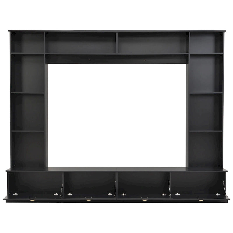 Mobile TV da 264 cm con librerie e armadietti, per TV fino a 78"