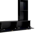 Mobile TV da 264 cm con librerie e armadietti, per TV fino a 78"
