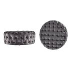 Pouf rotondo trapuntato con rotelle