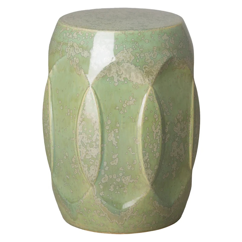 Sgabello da giardino in ceramica – Maculato verde