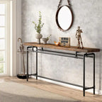 Consolle da 180 cm con piano in legno e struttura in metallo