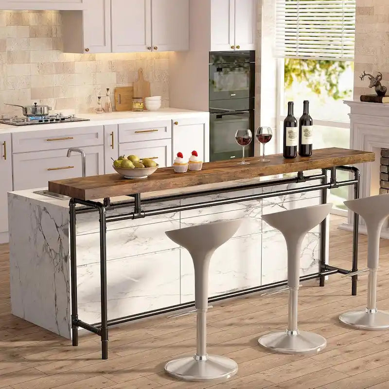 Consolle da 180 cm con piano in legno e struttura in metallo