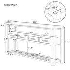 Console con 4 cassetti e 2 ripiani aperti