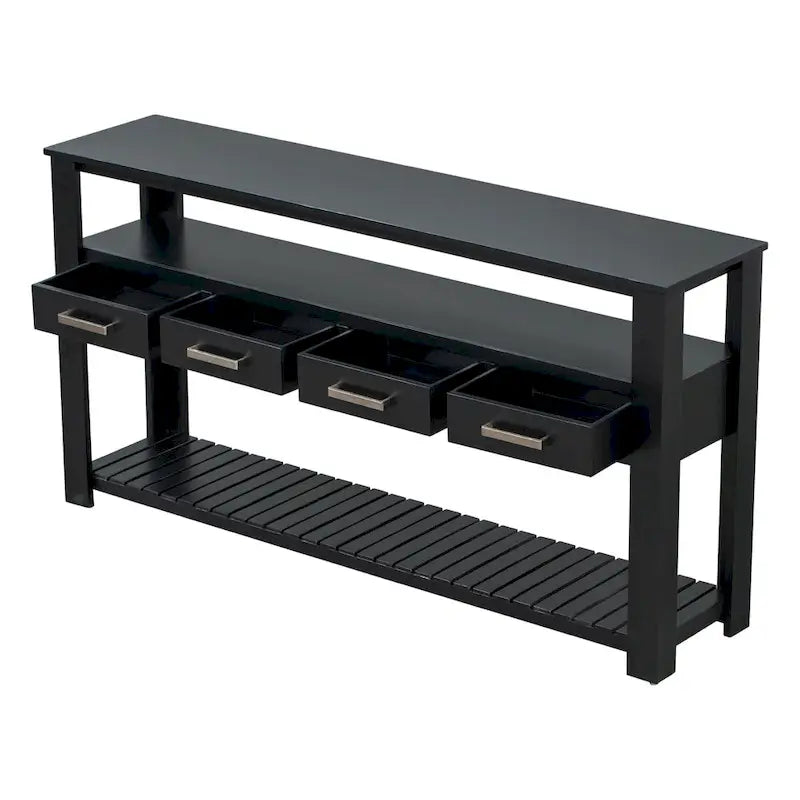Console con 4 cassetti e 2 ripiani aperti