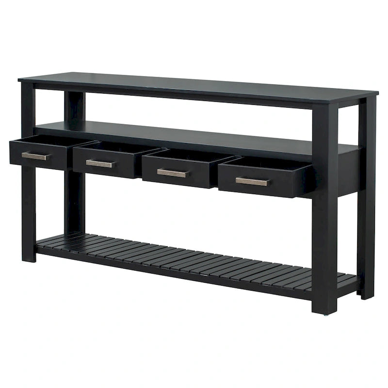 Console con 4 cassetti e 2 ripiani aperti