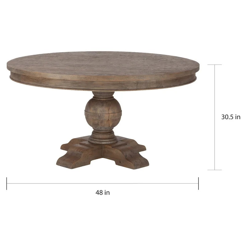 Tavolo rotondo da pranzo in teak anticato
