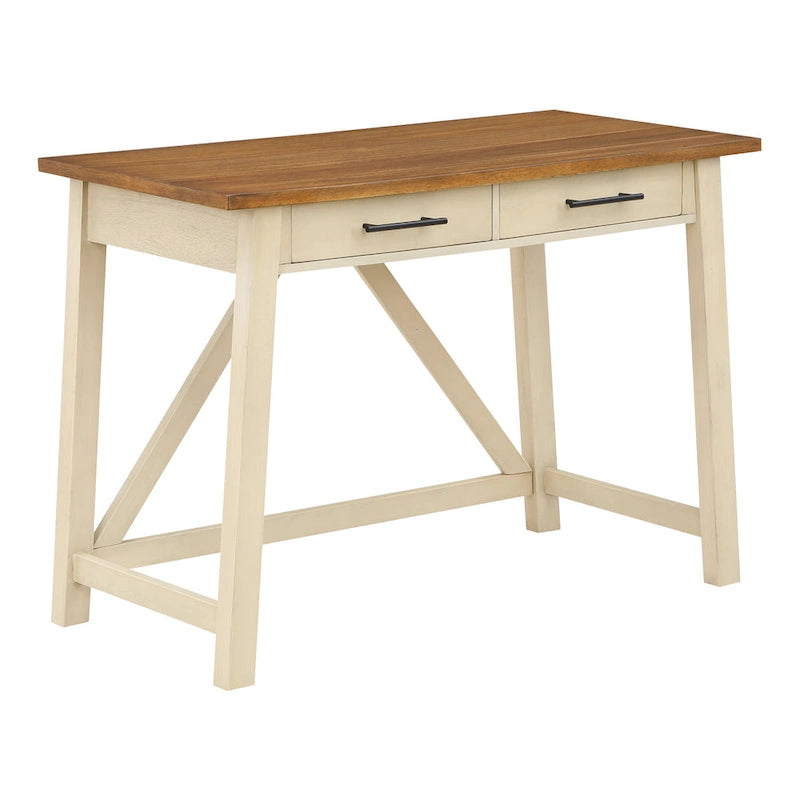 Scrivania rustica con 2 cassetti