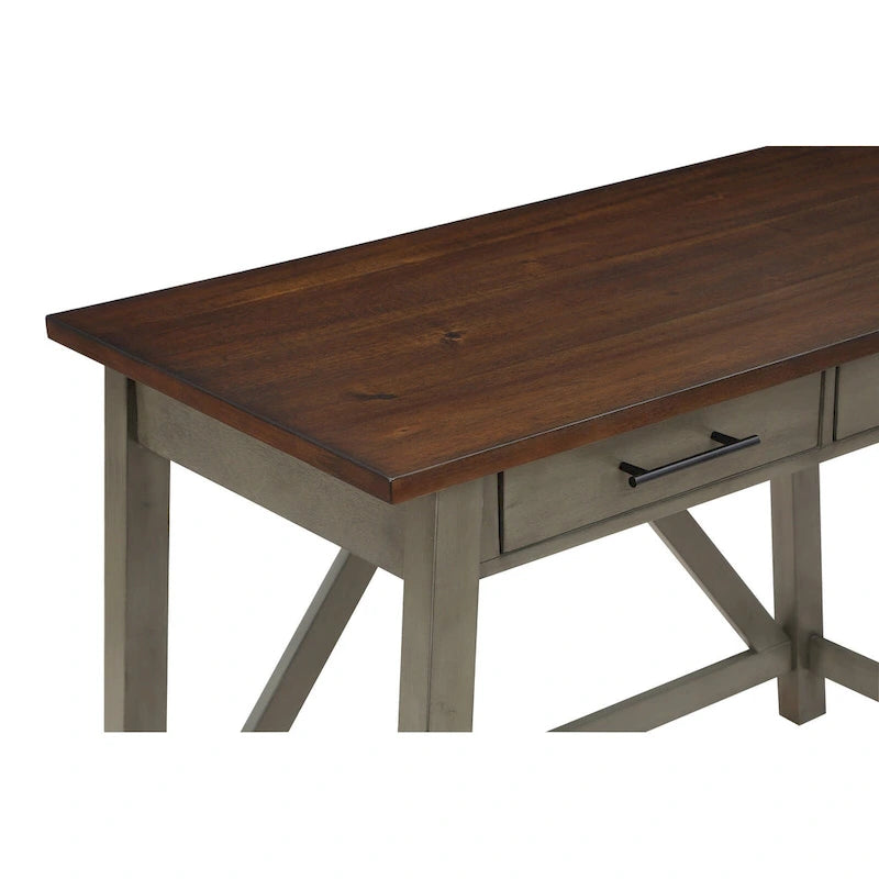 Scrivania rustica con 2 cassetti