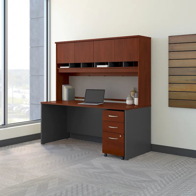 Scrivania da ufficio 72L x 30P con credenza e schedario mobile