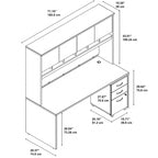 Scrivania da ufficio 72L x 30P con credenza e schedario mobile