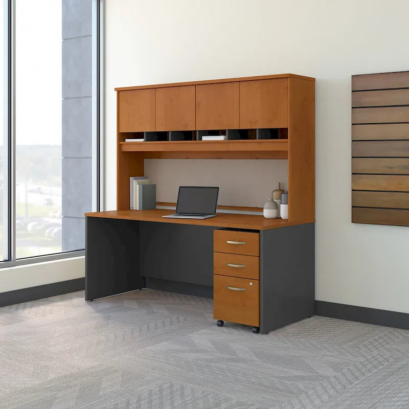 Scrivania da ufficio 72L x 30P con credenza e schedario mobile