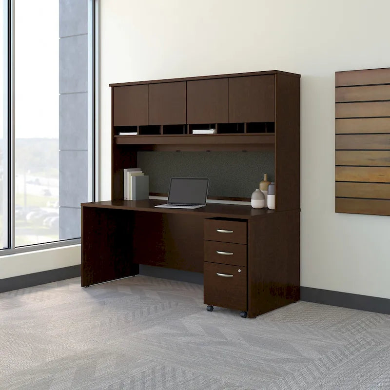 Scrivania da ufficio 72L x 30P con credenza e schedario mobile