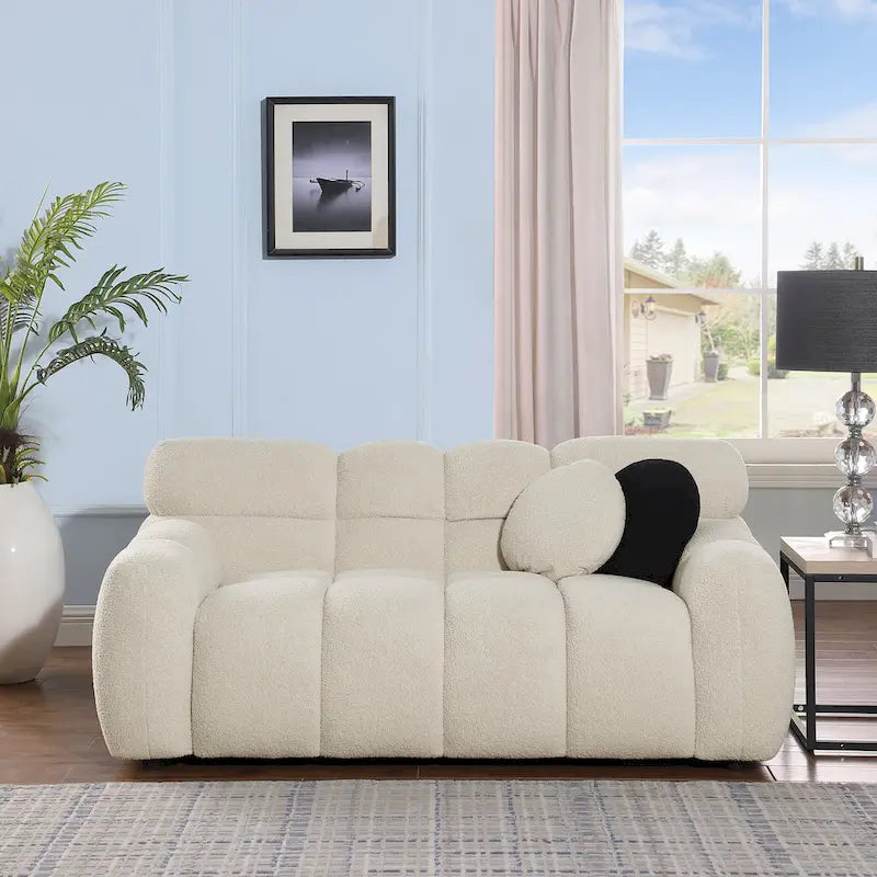 Divano a 3 posti in bouclé beige