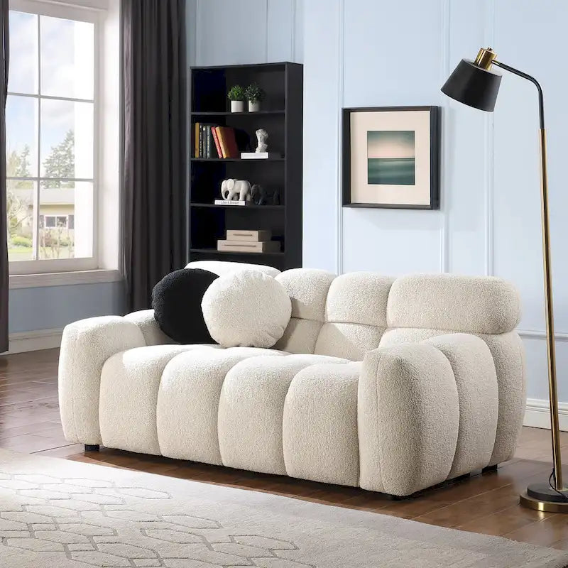 Divano a 3 posti in bouclé beige