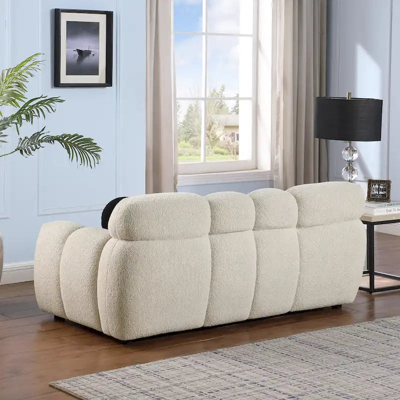 Divano a 3 posti in bouclé beige