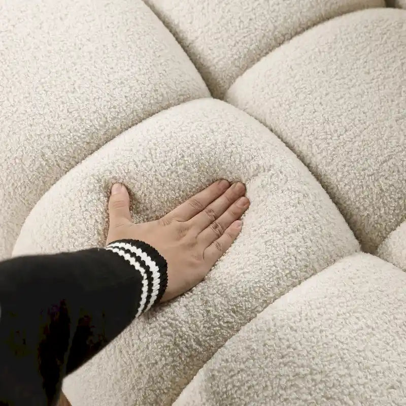 Divano a 3 posti in bouclé beige