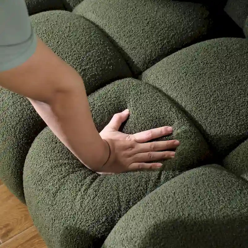 Divano a 3 posti in bouclé beige