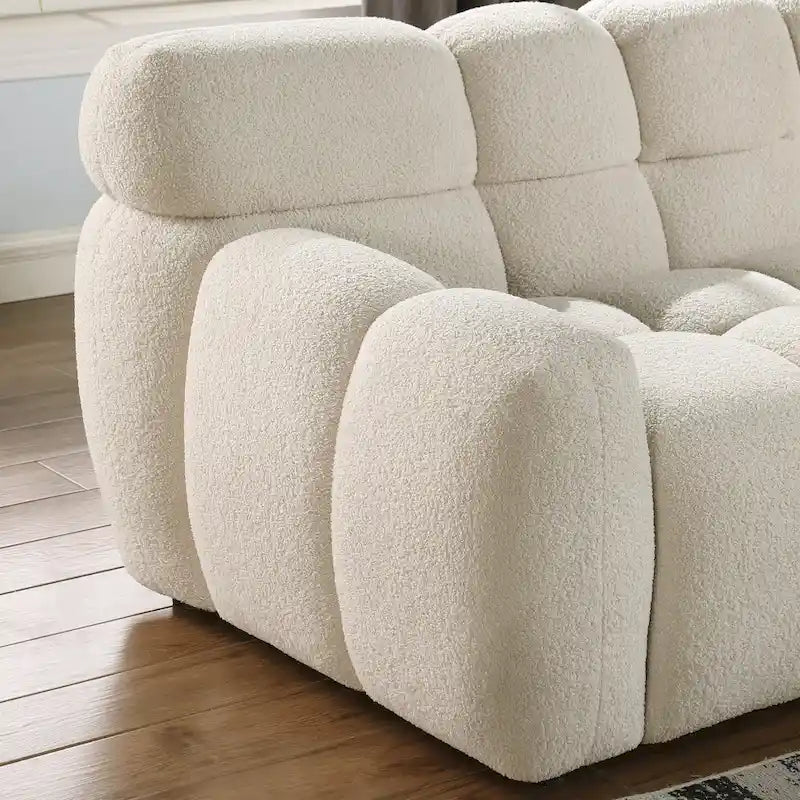 Divano a 3 posti in bouclé beige