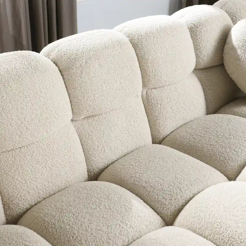 Divano a 3 posti in bouclé beige
