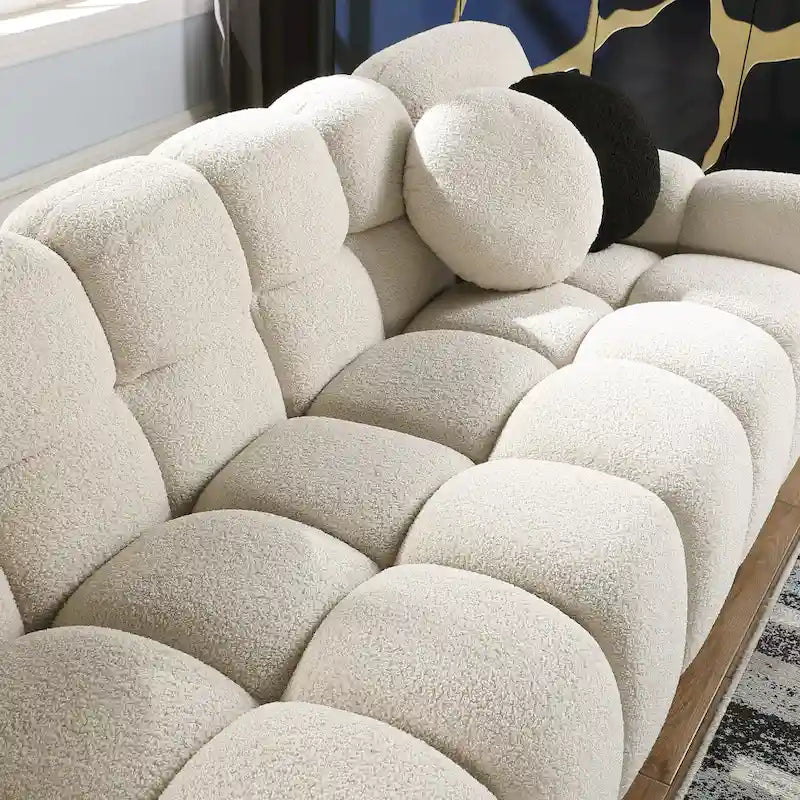 Divano a 3 posti in bouclé beige