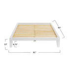 Letto a piattaforma in legno massello con giunzioni giapponesi