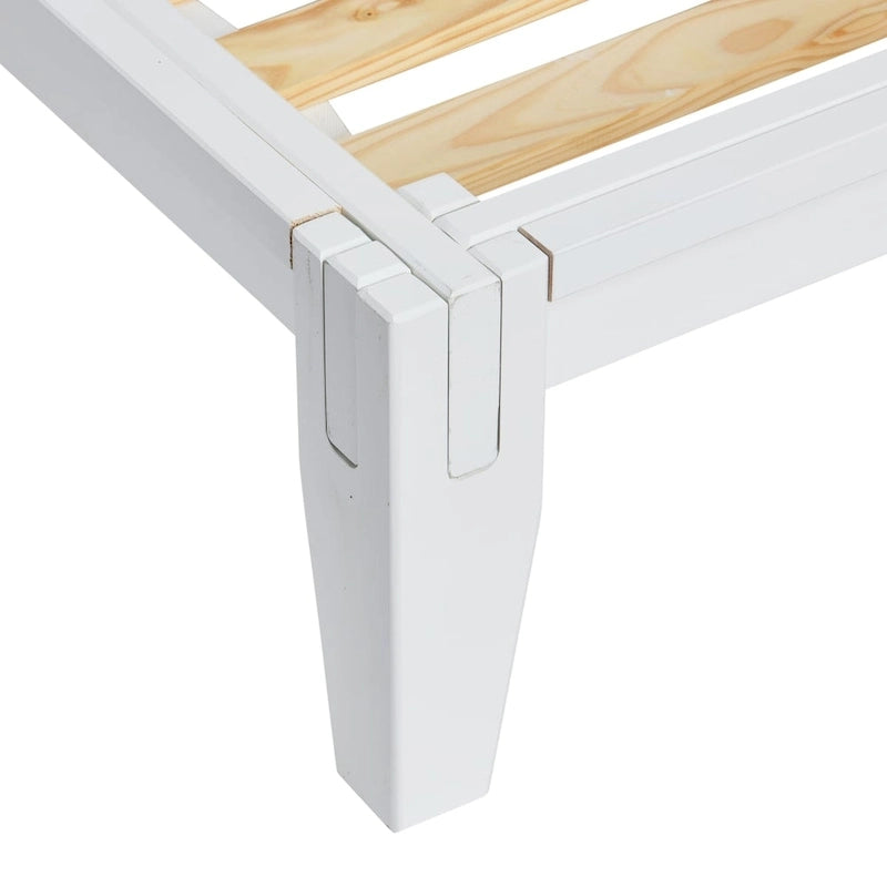 Letto a piattaforma in legno massello con giunzioni giapponesi